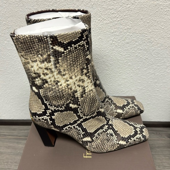 Franco Sarto Briar Dress Ankle Bootie Snake Print Leather - Picture 5 of 7